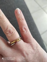 Ramos-Conjunto de anillos clásicos de 3 rondas para mujer, joyería de acero inoxidable para boda y compromiso