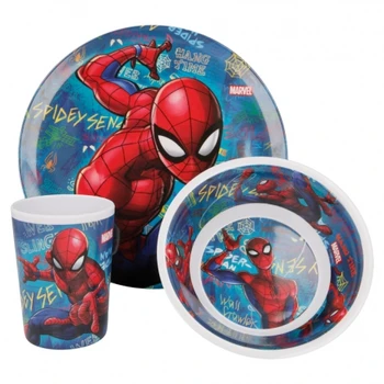 

SET melamine 3 PCS. (Dish, bowl and glass) SPIDERMAN GRAFFITI