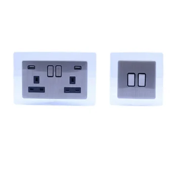 

Light Double Plug hand Switch Single Double Light Plug Socket Switch Surround Acrylic Finger Plate Panel