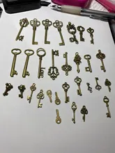 30 Uds. De colgantes de llaves de Estilos mixtos de Bronce Antiguo, collares y pulseras para fabricación de joyería artesanal, accesorios Vintage