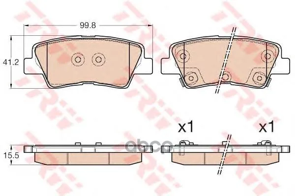 Колодки Тормозные Hyundai Solaris 10-/Sonata V(Nf) 05-/Kia Soul 09- Задние Trw/Lucas Gdb3537 TRW/Lucas арт. GDB3537