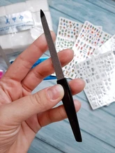 1 pulidor de uñas profesional de acero inoxidable, barra de pulido lateral doble, para manicura, exfoliante de pedicura, decoración de uñas