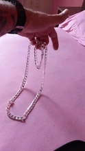 Collares de cadena de plata de ley 925 para hombre y mujer, cadena de eslabones cubanos italianos, de Figaro, de plata sólida, SC289