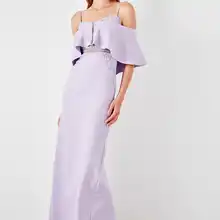 Trendyol шаль воротник разрезы вечернее платье TPRSS19AE0107