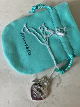 Collar de plata de ley S925 para mujer, colgante de llave plateada en forma de corazón, joyería popular clásica, regalo de vacaciones para pareja, 1:1