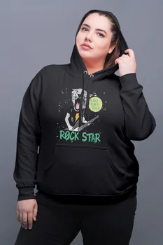 

Angemiel Wear Rockstar Tiger Black Women Hooded Sweatshirt