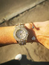 Relojes de oro con diamantes para mujer, pulsera femenina de marca de lujo con diamantes de imitación