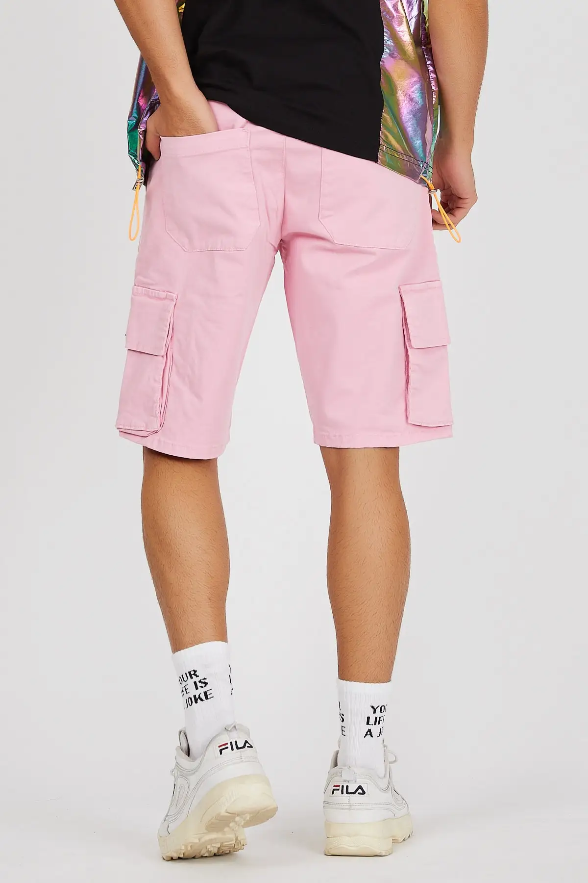 Mens pink cargo shorts Clearance
