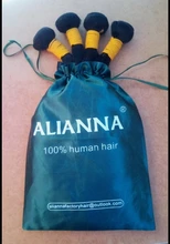 ALIANNA-extensiones de cabello humano para mujer, mechones de pelo largo y liso, brasileño, 32, 34, 36, 38 y 40 pulgadas, n. ° 1B, 30 pulgadas