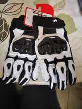 Guantes de cuero para motociclista para hombres, accesorio para manos de motociclista masculino, de color negro y blanco, guantes de equipo de carreras de carretera, para verano e invierno