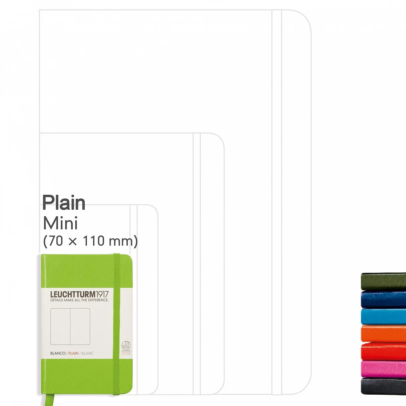 

Leuchtturm1917 Notepad Medium (A7), Hard Cover, 169 Numbered Pages - Plain