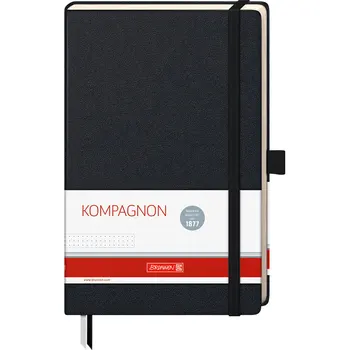 

Notepad Brunnen companion Classic, on an elastic band, 80 gr/m2, point, 12.5x19.5 cm, 96 sheets Black