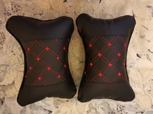 Almohada de cuello para coche, reposacabezas de cuero genuino, diseño de protección de seguridad, soporte de descanso, color negro, accesorios de seguridad para automóviles, Uds.
