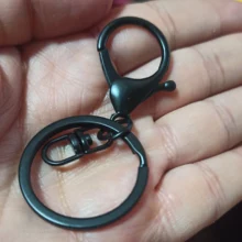 5 unids/lote 30mm llavero largo 70mm Popular clásico 11 colores plateado langosta cierre llavero gancho cadena Fabricación de joyería para llavero