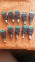 Adaptador de enchufe macho para CCTV, luz LED de un solo color, 12V, 2,1x5,5mm, cc, 10 uds.
