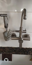 Onyzpily-grifo de fregadero de cocina de acero inoxidable, mezclador de grifo, pulverizador de corriente, cabezal de instalación en pared, níquel cepillado 304