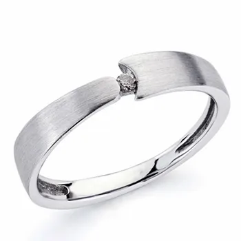 

Ring 18k white gold diamond bright 0.05ct matte [AA1785]