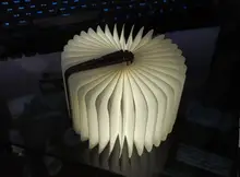 Table-Lamp Desk Led-Book Night-Light Wooden Magnetic Home-Decoration Foldable Creative