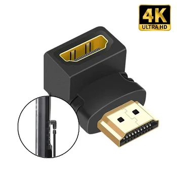 Adaptador de HDMI de 90 grados 4K Ultra HD para cables, soporte de ángulo recto para smart tv, PS4, PS5, Xbox, monitor, proyector