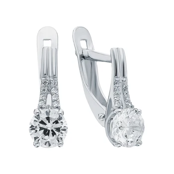 

Silver earrings with cubic zirconia sunlight sample 925 test