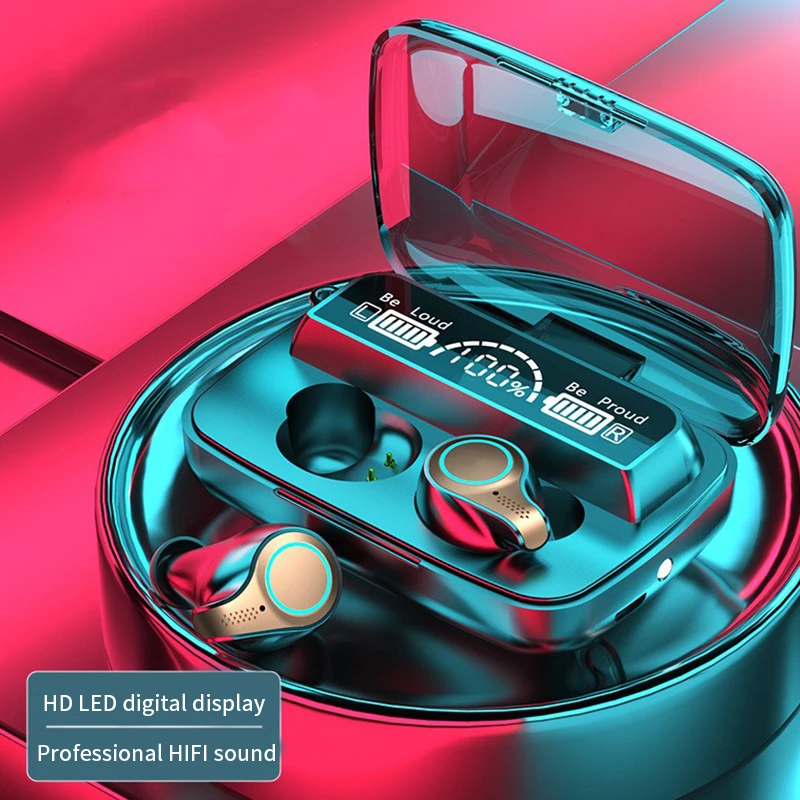 

3500 mAh Bluetooth Earphones Wireless Headphones Touch Control Sports Waterproof IPX7 Headsets Music Earbuds With Microphone