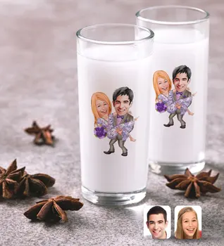 

Personalized Valentine Caricature Of Dual Arrack Cup Seti-56