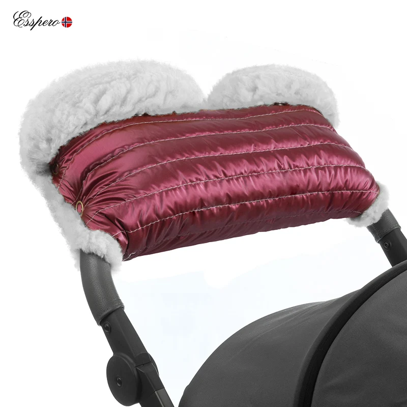 Муфта для рук на коляску Esspero Soft Fur Lux(Натуральная шерсть - Цвет: Ruby