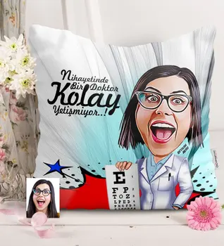 

Personalized Women 'S Eye Doctor Caricature Of Satin pillow-1
