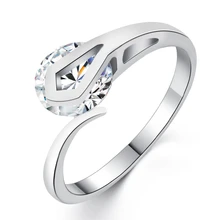 Anillos de Compromiso de circonia Irregular para mujer, accesorios de joyería de cristal de lujo, anillos de compromiso para mujer, accesorios clásicos para novia salvaje