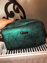 Neceser de viaje multifunción para mujer, bolsa de maquillaje geométrica, impermeable, portátil, organizador de artículos de tocador, novedad