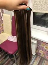 AliLeader-extensiones de pelo largo y recto para mujer, 16 pinzas, negro Natural, 6 unids/set, 22 pulgadas, pelo sintético