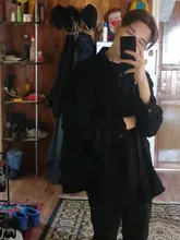 Privathinker-camisas de manga larga de pana para hombre y mujer, camisa Coreana de moda informal de gran tamaño, ropa estampada, otoño