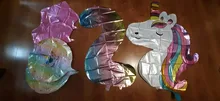 Unicorn Party Balloon Number Globos Rainbow Birthday-Party-Decorations Gradient Kids