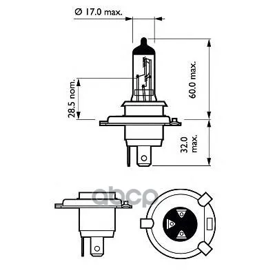 Лампа Галогеновая H4 Cityvision Moto 40% 12v 60/55w P43t-38 Блистер Philips арт. 12342CTVBW