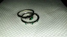2Pcs/Set rings 2020 New Luxury Green Blue Stone Crystal Rings For Women Sliver Color