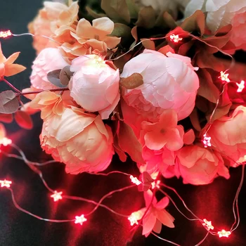 

Fairy Lights 2*AA Battery Powered 2.3 m 20 LED Red Stars Cooper Wire String Light Decorative Fairy Lights LED Fairy String Lights Wedding Birthday Christmas Decoration IP20 Garlands Lighting Indoor 30 Red Stars