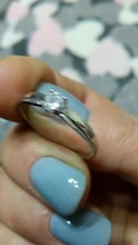 Anillo de compromiso de piedras redondas y pequeñas para mujer, sortija de boda de cristal Plata de Ley 925 auténtica
