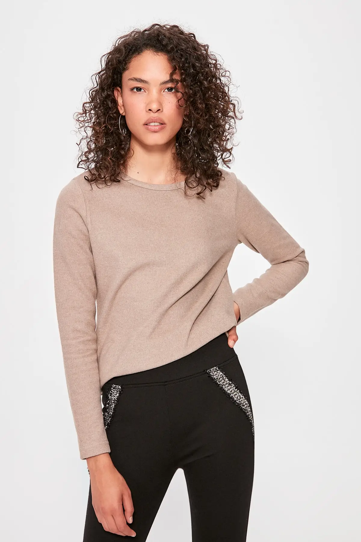 Trendyol Camel Selanik трикотажная блузка TWOAW20BZ0575