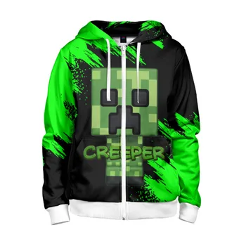 

Children's sweatshirt 3D with zipper Minecraft Creeper