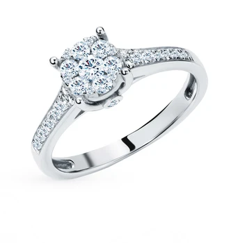

Gold ring "diamonds of Yakutia" sunlight sample 585