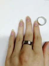 Anillo de acero inoxidable negro para hombre y mujer, joyería con abalorio, 2017