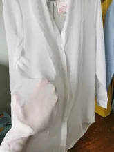 S-5XL de talla grande para mujer, blusa Sexy estilo Boyfriend, camisa con botones blancos, camisón transparente, blusas de chifón para verano y primavera