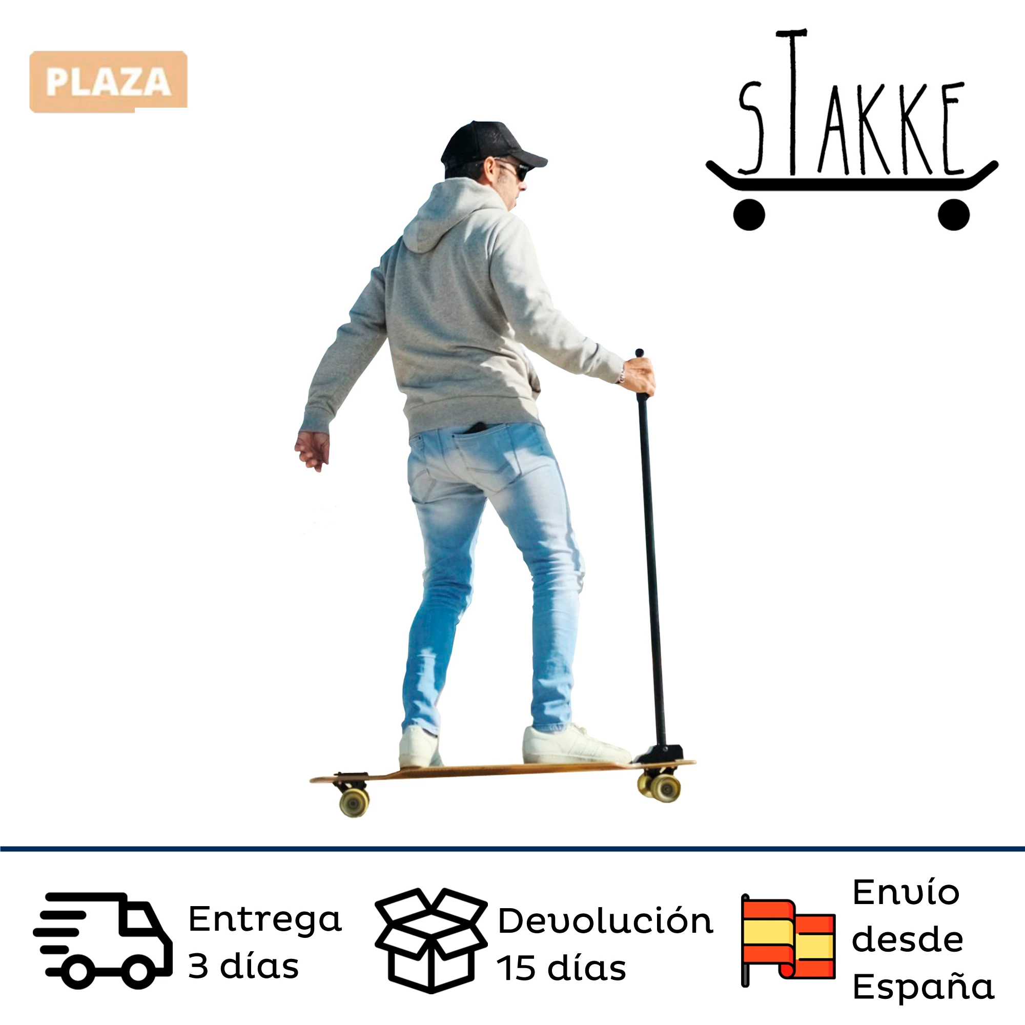 Skate / monopatin STAKKE con barra, joystick inclinable apto para cualquier tabla o longboard en aleacion aluminio y termoplastico tecnico| Monopatín| - AliExpress