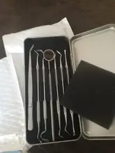 6 unid/set espejo Dental de acero inoxidable dentista preparado herramienta sonda diente Kit de cuidado de instrumento pinzas azada hoz Scaler