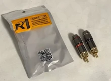 RCA Male Cable Plug-Adapter Rca-Connector Black Gold-Plated Support 6mm Red Super-Fast