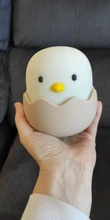 Luz Led nocturna para niños, lámpara de silicona suave recargable por USB, decoración de dormitorio, regalo, noche de pollito de Animal, sombra de Luna