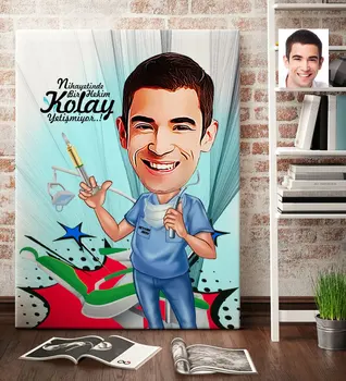 

Personalized Mr Dentist Cartoon Canvas Table (70x100 cm.) 4