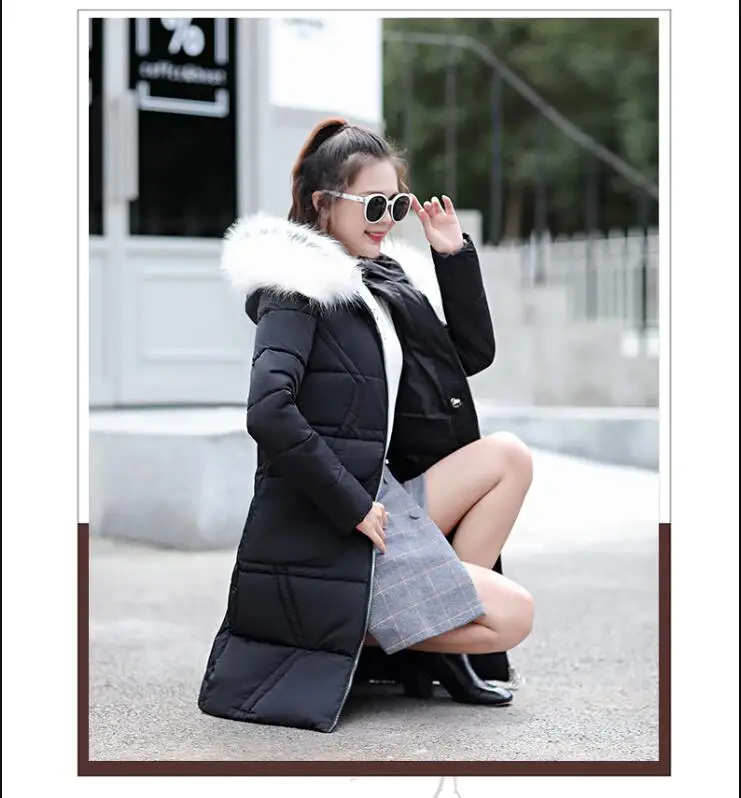 Veste d'hiver femmes парки pour manteau режим femme doudoune avec une capuche искусственный мех col длинные пальто для девочек; manteau vêtements d'ext érie