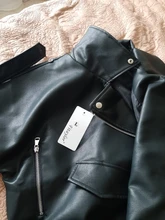 Jacket Coat Fitaylor Faux-Leather Loose Outwear Casual PU Sashes Black Tops Bf-Style