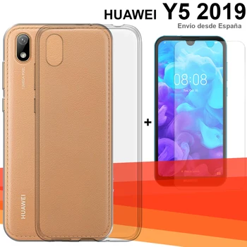 

Pack Compatible with HUAWEI Y5 2019 stand case transparent protection + tempered glass Protector glass from Screen